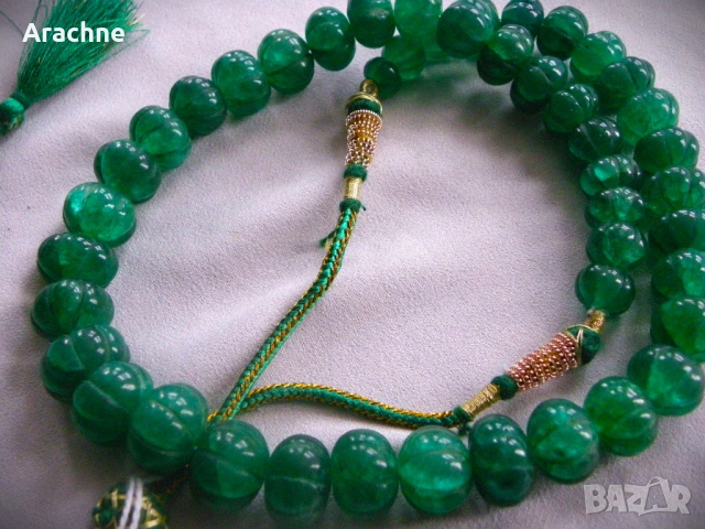 Тежък гердан от изумруд, Камбоджа, снимка 2 - Колиета, медальони, синджири - 53645335