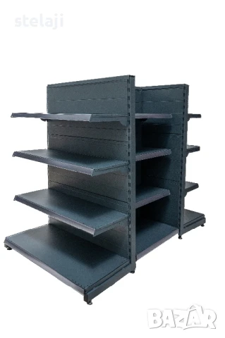 Островни стелажи за магазин в тъмно сив мат - Еко Лайн/НОВИ/ПРОМОЦИЯ, снимка 2 - Стелажи и щандове - 50869312