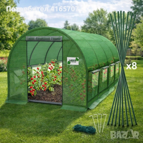 Градиснка оранжерия със стабилна конструкция - перфектен микроклимат за вашите растения - 6 х 3 х 2м, снимка 4 - Оранжерии - 53650129