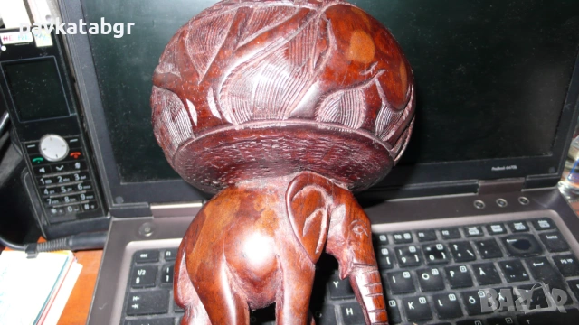 Слон от махагон, снимка 5 - Антикварни и старинни предмети - 53086600