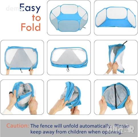 Pawaboo Преносима кошара за малки домашни любимци, класическо синьо, снимка 2 - За гризачи - 53634663