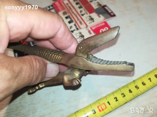 МЕСИНГОВ КРОКОДИЛ 2506250833, снимка 4 - Антикварни и старинни предмети - 50789371