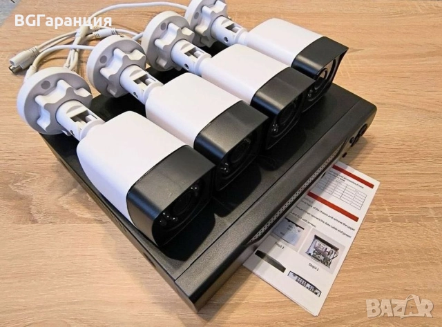 Пълна система за видеонаблюдение с 4 и 8 камери в ново състояние, снимка 2 - Комплекти за видеонаблюдение - 51820436