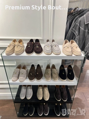 мокасини от естествен велур loro piana 