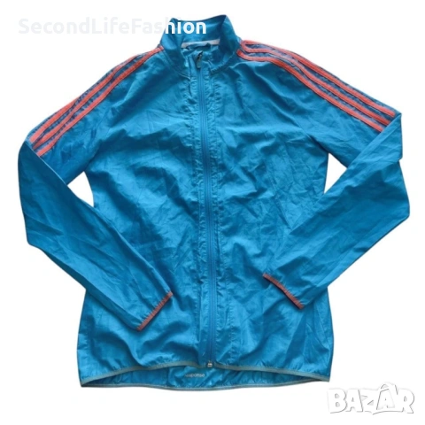 Дамско яке ветровка Adidas размер S синьо 