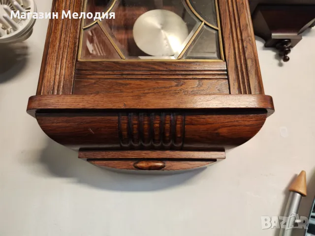 🕒 Немски стенен античен часовник Junghans Напълно автентичен. Профилактиран, готов за употреба., снимка 7 - Стенни часовници - 50092939