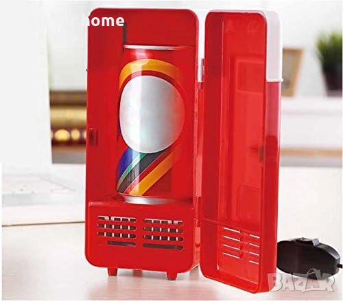 ThreeH  Мини червен USB хладилник, снимка 2 - Хладилници - 51577592