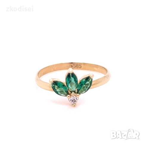 Златен дамски пръстен 1,21гр. размер:50 14кр. проба:585 модел:32134-3, снимка 1