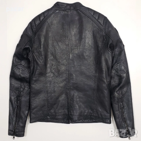 SUPERDRY 111740 Мъжко Кожено Яке с Подплата Кожа Състарен Ефект M-L, снимка 6 - Якета - 52976891