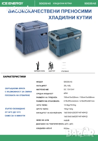 Хладилна кутия с компресор 12V/24V 45 литра, снимка 14 - Аксесоари и консумативи - 53829120
