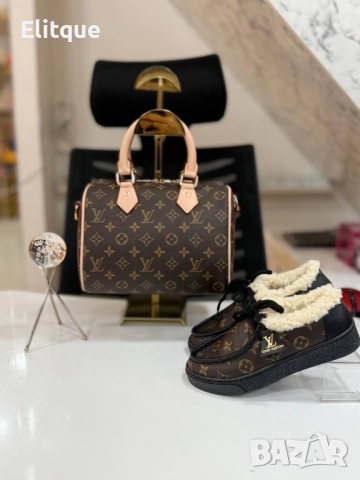 дамски обувки с пух louis vuitton 