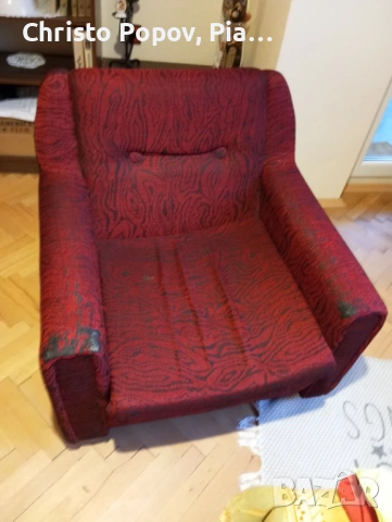 Два фотьойла + табуретка на колела, снимка 3 - Дивани и мека мебел - 53938837