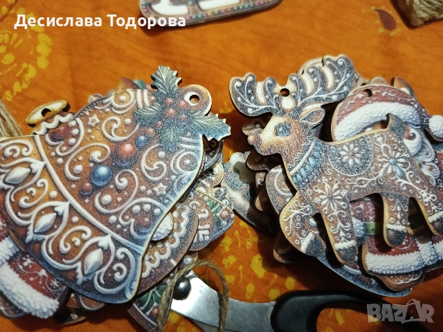 Коледна дървена играчка с късметче , снимка 3 - Декорация за дома - 52575173