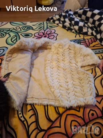 Късо елече от естествен заешки косъм , снимка 3 - Елеци - 53213352