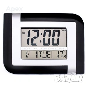 Стенен Часовник с Аналогов и LED Дисплей. Дигиталени Часовници с Термометър. LED Стененни Часовници, снимка 6 - Стенни часовници - 54011168