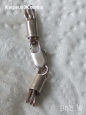 Сребърна карабинка закопчалка 52146, снимка 3 - Колиета, медальони, синджири - 52339663