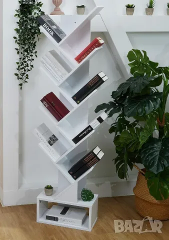 Рафт секция, библиотека дърво за книги 9 нива с чекмедже, избор на цвят, снимка 4 - Етажерки - 49723934