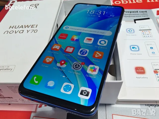 Huawei Nova Y70 4/128 демонстрационни нови телефони с 3 месеца гаранция, снимка 1 - Huawei - 47208788