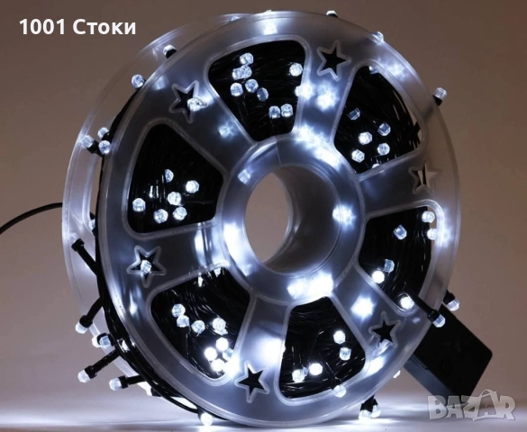 5️⃣0️⃣ МЕТРА Коледни LED Лампи Бяла Светлина 8режима на светене