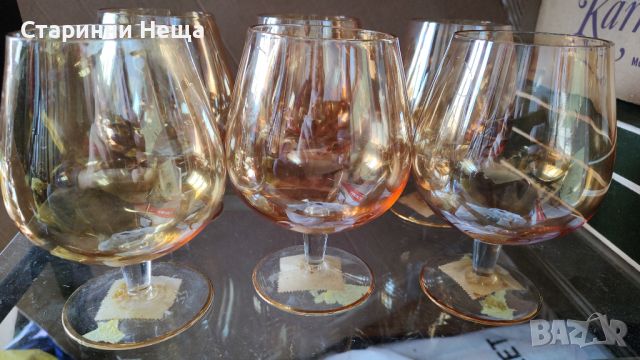стар български кристал стари кристални чаши вино коняк ром бренди  , снимка 5 - Антикварни и старинни предмети - 45209234