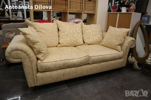 Триместен диван Riviera Maison - сатен, снимка 3 - Дивани и мека мебел - 45570622