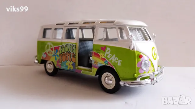 Volkswagen Samba Van Hippie Line Maisto 1:25, снимка 7 - Колекции - 49402631