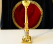 Позлатен бронзов свещник,барок,кристали. , снимка 1
