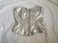 Amisu дамски кожен сребърен корсет-бюстие р-р S, снимка 2