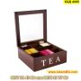 Кутия за чай с 9 отделения в цвят венге - КОД 4095, снимка 2