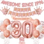 Нова украса Декорация за 30 години rose gold балони 30 корони банер happy birthday, снимка 1