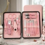 Комплект за маникюр от 18 части в елегантен розов калъф, снимка 6