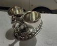 Стара малка антикварна сребърна солница с магаре маркировки, снимка 1 - Антикварни и старинни предмети - 45734075