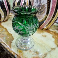 Превъзходна много красива антикварна колекционерска кристална ваза чаша Bohemia , снимка 4 - Вази - 45234887