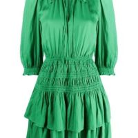 Елегантна къса рокля в зелено , снимка 2 - Рокли - 45206296