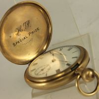 1912 Америкаснки Джобен Часовник WALTHAM Дебела Позлата, снимка 3 - Антикварни и старинни предмети - 45367425