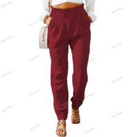 Дамски ежедневни класически едноцветни плисирани панталони с пълна дължина, 10цвята , снимка 7 - Панталони - 45513456
