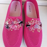 Дамски спортни обувки в розов цвят с камъни, снимка 5 - Дамски ежедневни обувки - 45900785