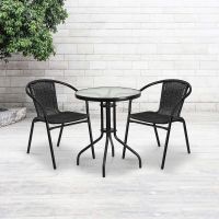 Градински комплект – маса с 2 стола цвят черен , снимка 1 - Градински мебели, декорация  - 46186514