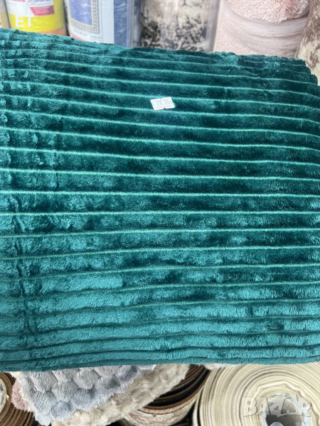 Зелено одеяло 200/220,плюш,не дебело., снимка 1