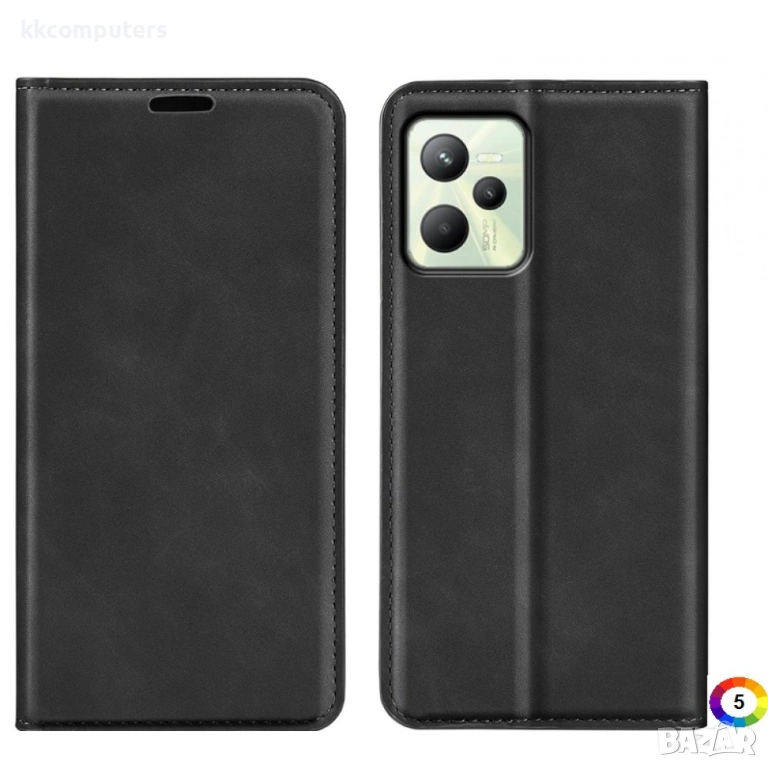 OPPO Realme C35 Retro-skin Magnetic Кожен Калъф и Протектор, снимка 1