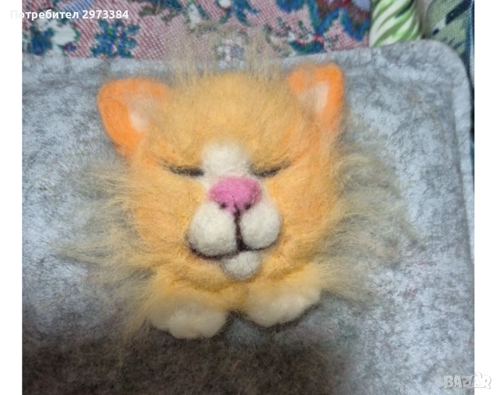 Ръчно изработено лъвче от вълна, снимка 1
