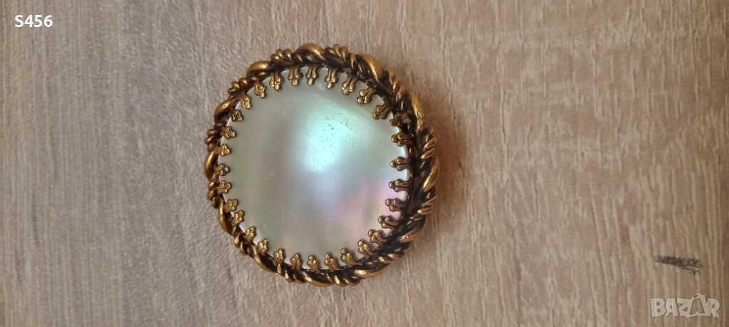 Брошка позлатена,уникат, снимка 1