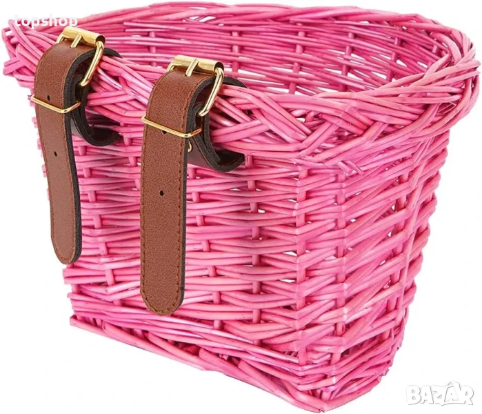 Чисто нова ратанова плетена кошница за кормило на велосипед, снимка 1