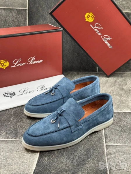 мъжки мокасини от естествен велур loro piana , снимка 1