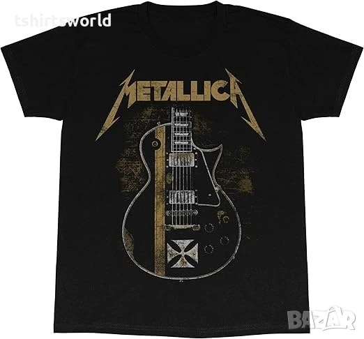 Нова мъжка тениска с дигитален печат на музикалната група METALLICA - Hetfield Iron Cross, снимка 1