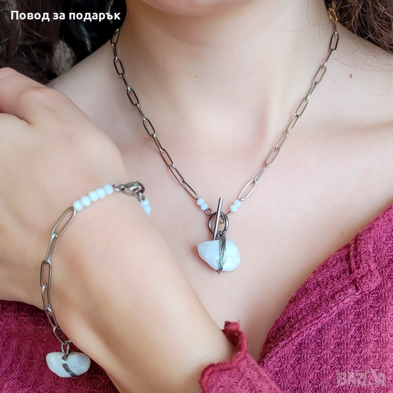 Неръждаема стомана и естествен кварц за добра енергия , снимка 1