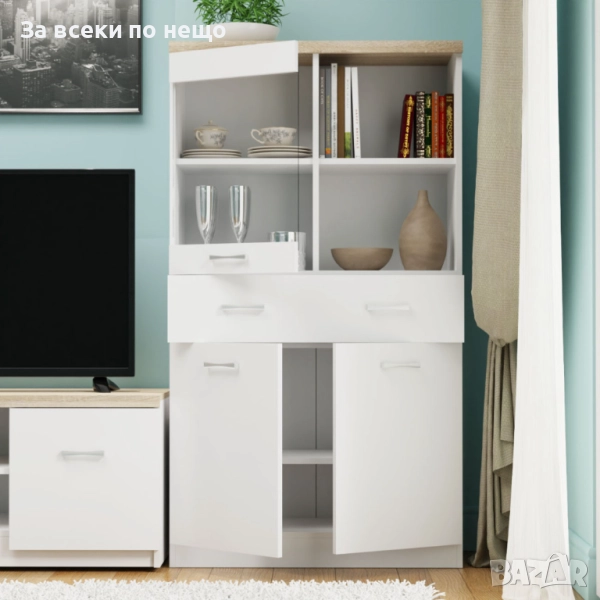 Витрина TOP MIX WIT 2D1W1S_80 бяло/дъб сонома Код P1506, снимка 1