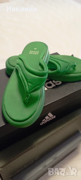 Зелен сатен, с платформа, 37 размер, 15 лв, снимка 1