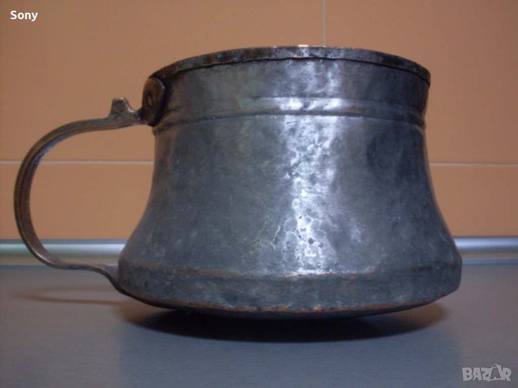 Старо медно-"бакърено" котле, канче., снимка 1