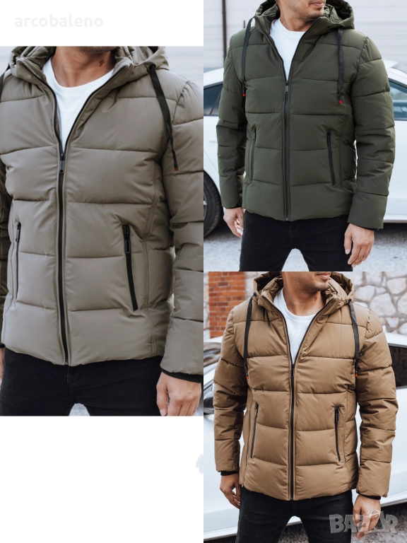 Мъжко зимно ватирано яке с качулка, 3цвята , снимка 1